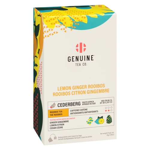 Genuine Tea Co. - Rooibos Tea - Lemon Ginger 15s, 1 Each