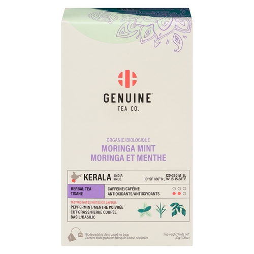 Genuine Tea Co. - Organic Herbal Tea - Moringa Mint 15s, 1 Each