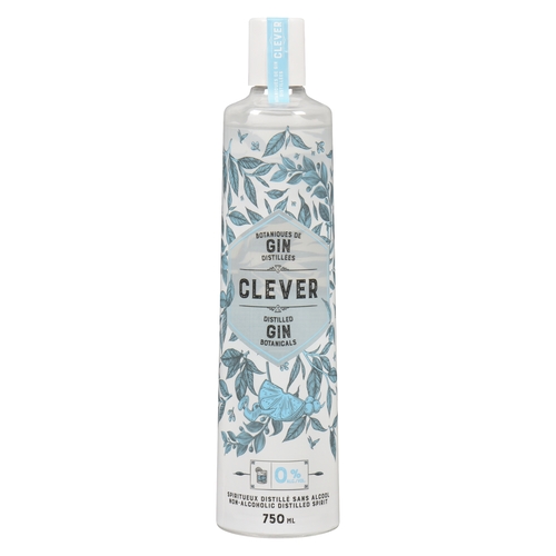 Clever - Distilled Gin - Non-Alcoholic 0.0% Alc./Vol. Distilled Spirit 750ml, 1 Each