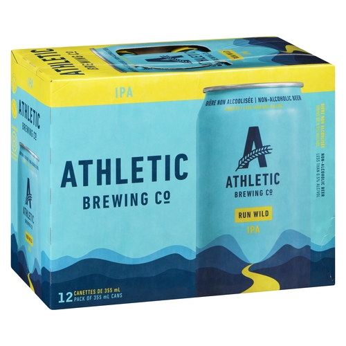 Athletic Brewing Co - Non-Alcoholic Beer - Run Wild IPA 12/355ml, 1 Each