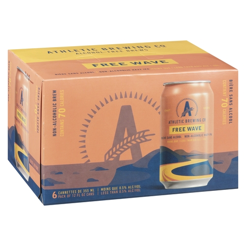 Athletic Brewing Co - Non-Alcoholic Beer - Free Wave Hazy IPA 6/355ml, 1 Each