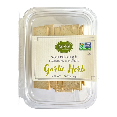 Partners Crackers - Sourdough Flatbread Crackers - Garlic Herb 184g