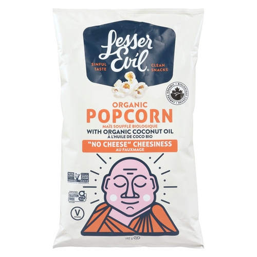 Lesser Evil - Organic Popcorn - "No Cheese" Cheesiness 142g, 1 Each