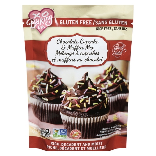 XO Baking Co. - Small Batch Chocolate Cupcake & Muffin Mix - Gluten Free 276g, 1 Each