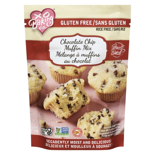 XO Baking Co. - Small Batch Chocolate Chip Muffin Mix - Gluten Free 267g, 1 Each