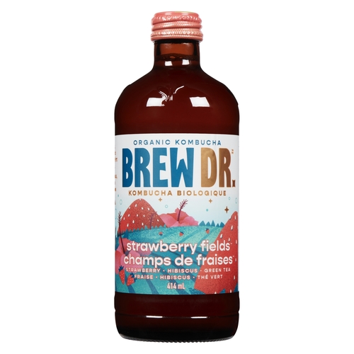 Brew Dr. - Organic Kombucha - Strawberry Fields 414ml, 1 Each