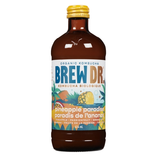 Brew Dr. - Organic Kombucha - Pineapple Paradise 414ml, 1 Each