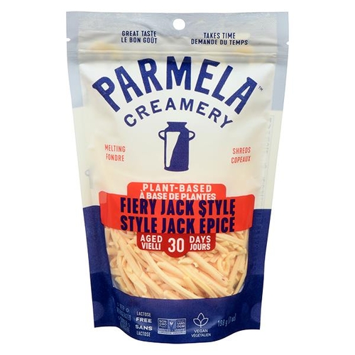 Parmela Creamery - Plant-Based Melting Shreds - Fiery Jack Style 198g, 1 Each