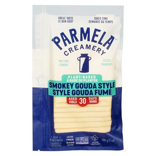 Parmela Creamery - Plant-Based Melting Slices - Smokey Gouda Style 198g, 1 Each