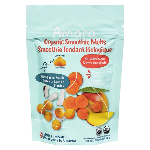 Amara - Organic Smoothie Melts - Creamy Mango Carrot 23g, 1 Each