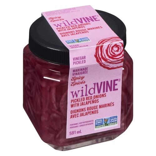 WildVINE - Pickled Red Onions with Jalapeños - Spicy 591ml