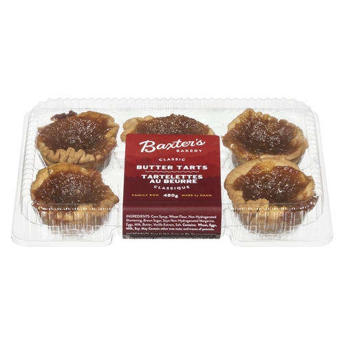 Baxter's Bakery - Butter Tarts - Classic 6's 480g, 1 Each