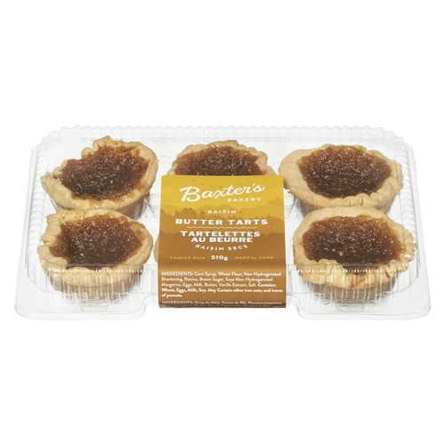 Baxter's Bakery - Butter Tarts - Raisin 6's 510g