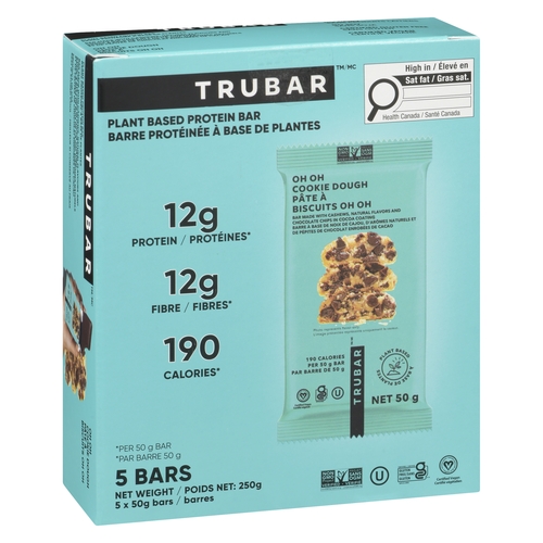 TRUBAR Plant Based Protein Bars - Oh Oh Cookie Dough 5/50g, 1 Each