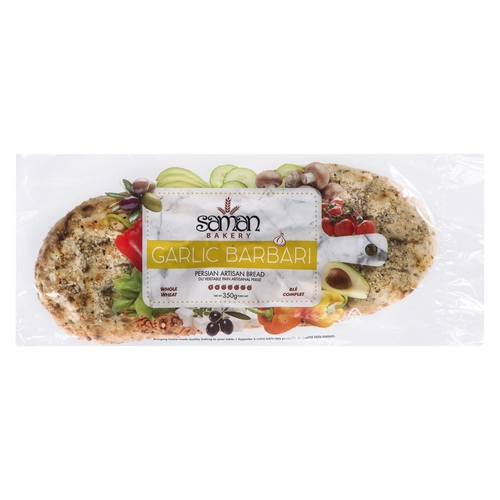 Saman Bakery - Persian Artisan Bread - Garlic Barbari - Whole Wheat 350g