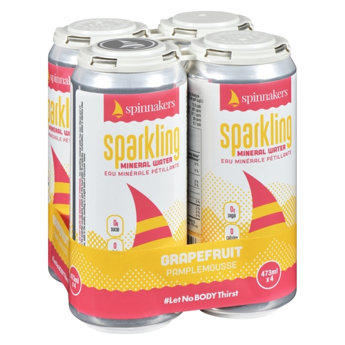 Spinnakers Sparkling Mineral Water - Grapefruit 4/473ml, 1 Each