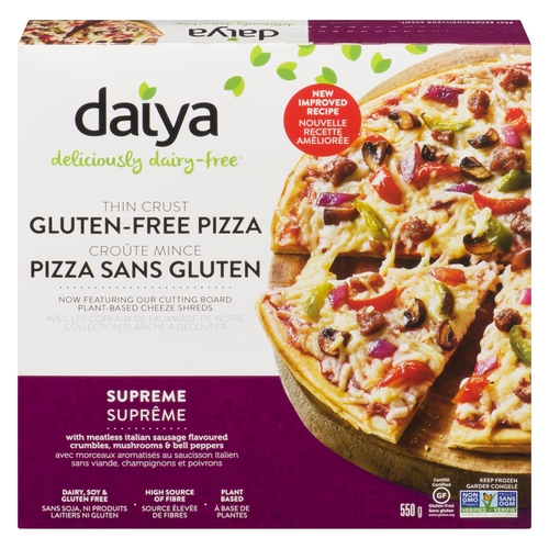 Daiya - Dairy-Free Gluten-Free Thin Crust Pizza - Supreme 550g, 1 Each