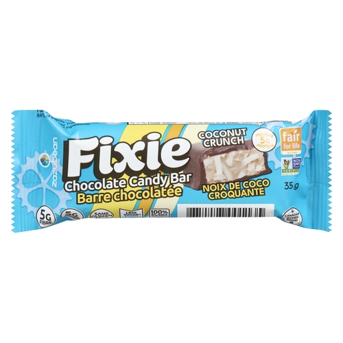 Zazubean - Fixie Chocolate Candy Bar - Coconut Crunch 35g, 1 Each