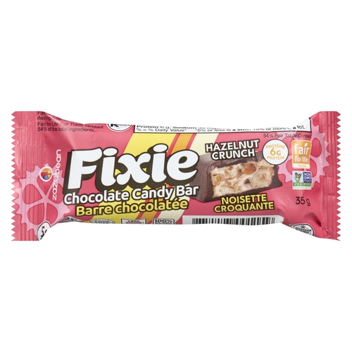 Zazubean - Fixie Chocolate Candy Bar - Hazelnut Crunch 35g, 1 Each