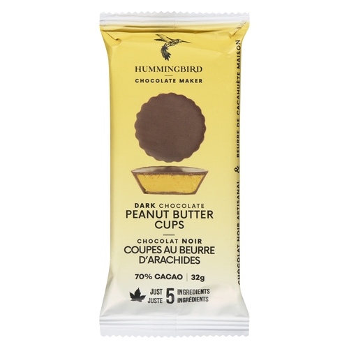 Hummingbird Chocolate Maker - Dark Chocolate Peanut Butter Cups 70% Cacao 32g, 1 Each
