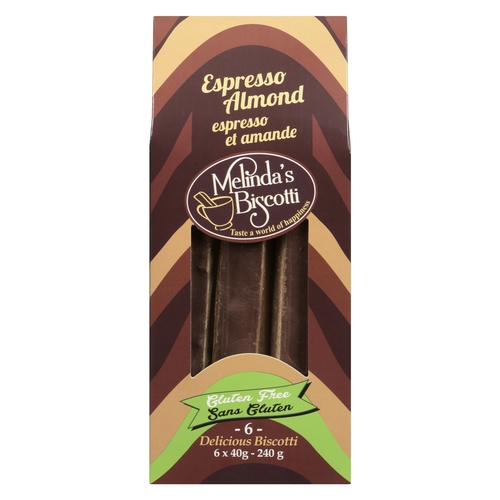 Melinda's - Biscotti - Espresso Almond - Gluten Free 240g
