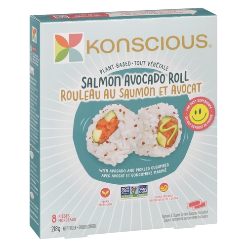 Konscious - Plant-Based Salmon Avocado Roll - 8 Pieces 218g, 1 Each