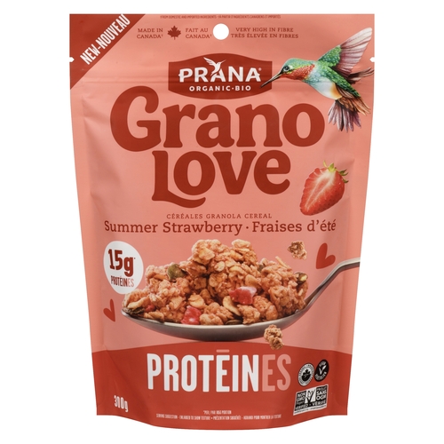 Prana Organic Protein Granola Cereal - Granolove - Summer Strawberry 300g, 1 Each