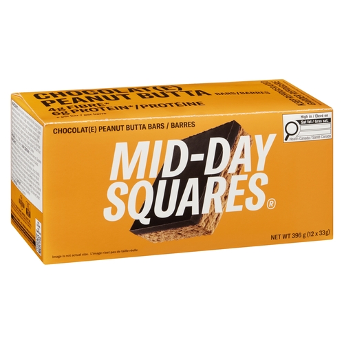 Mid-Day Squares - Functional Chocolate Bar - Peanut Butta 12/33g