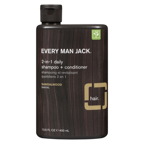 Every Man Jack - 2-in-1 Daily Shampoo + Conditioner - Sandalwood 400ml, 1 Each