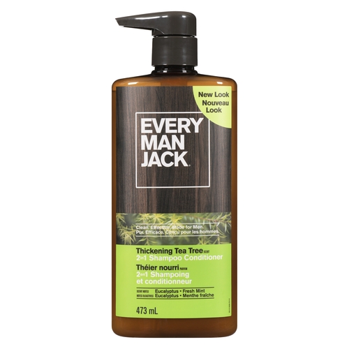 Every Man Jack 2 in 1 Shampoo + Conditioner - Thickening Tea Tree Scent 473ml, 1 Each