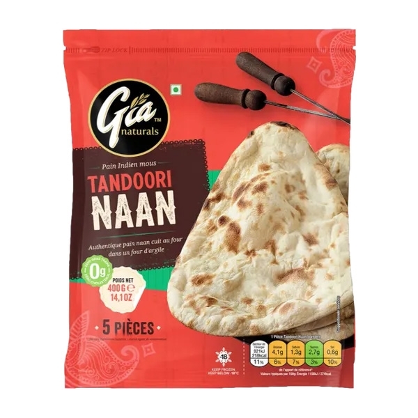 Gia Naturals - Tandoori Naan 5's 400g - Fresh St. Market | Pickup