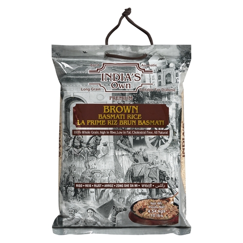 India's Own - Premium Brown Basmati Rice 10lb, 1 Each