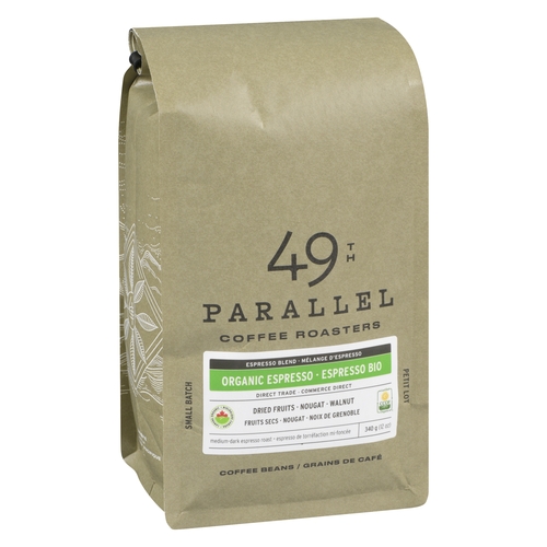 49th Parallel Coffee Roasters - Organic Coffee Beans - Espresso 340g, 1 Each