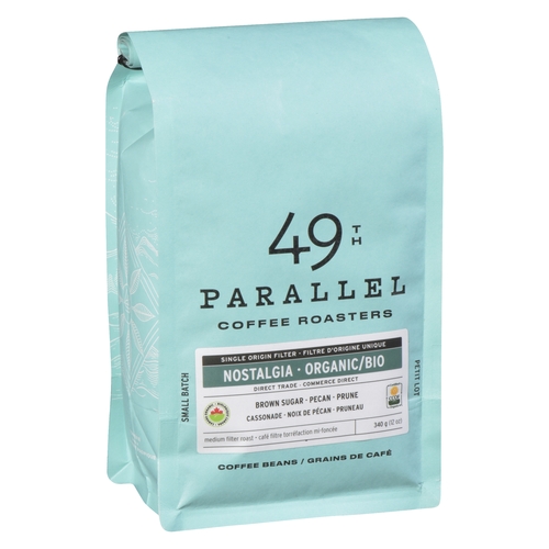 49th Parallel Coffee Roasters - Organic Coffee Beans - Nostalgia 340g, 1 Each