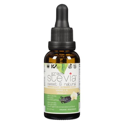 Crave Stevia - Organic Liquid Drops - Vanilla 30ml, 1 Each