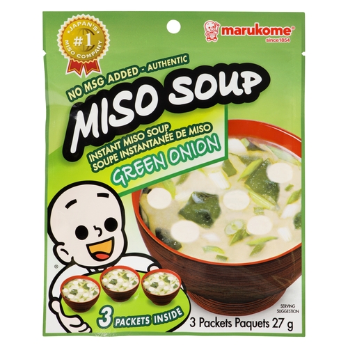 Marukome Instant Miso Soup - Green Onion 3's 27g, 1 Each