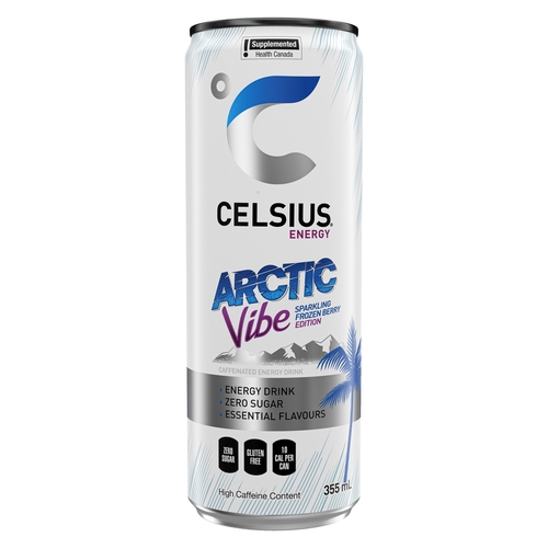 Celsius Energy - Sparkling Caffeinated Energy Drink - Arctic Vibe 355ml, 1 Each