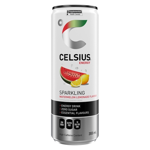 Celsius Energy - Sparkling Caffeinated Energy Drink - Watermelon Lemonade 355ml, 1 Each