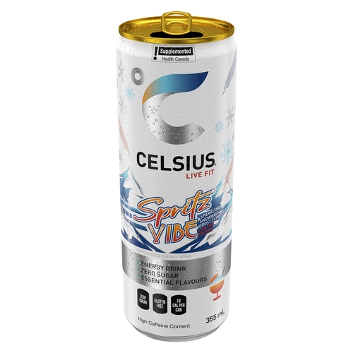 Celsius Energy - Sparkling Caffeinated Energy Drink - Spritz Vibe 355ml, 1 Each
