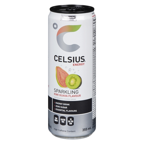 Celsius Energy - Sparkling Caffeinated Energy Drink - Kiwi Guava 355ml, 1 Each