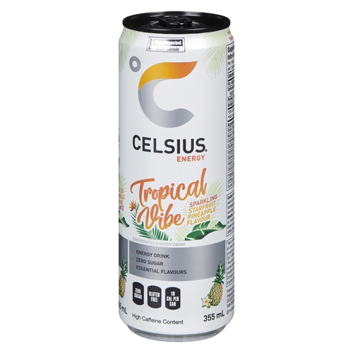 Celsius Energy - Sparkling Caffeinated Energy Drink - Tropical Vibe 355ml, 1 Each