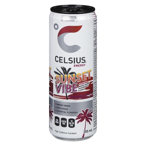 Celsius Energy - Sparkling Caffeinated Energy Drink - Sunset Vibe 355ml, 1 Each