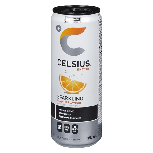 Celsius Energy - Sparkling Caffeinated Energy Drink - Orange 355ml, 1 Each