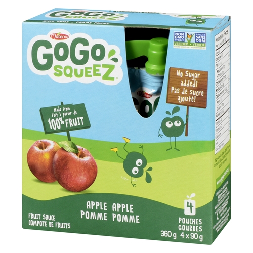 GoGo Squeez - Fruit Sauce - Apple Apple 4's 360g, 1 Each