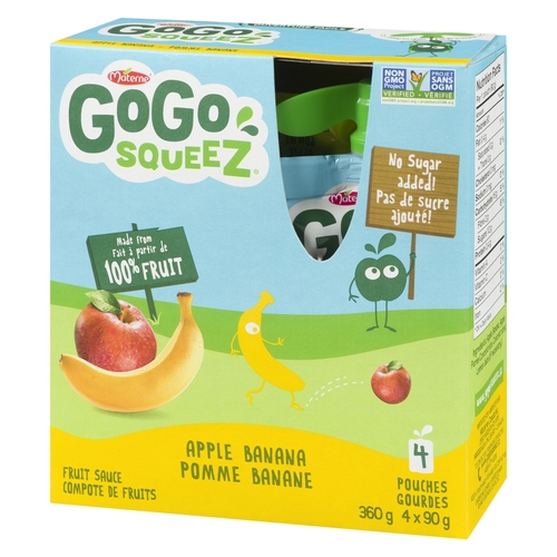 GoGo Squeez - Fruit Sauce - Apple Banana 4's 360g, 1 Each