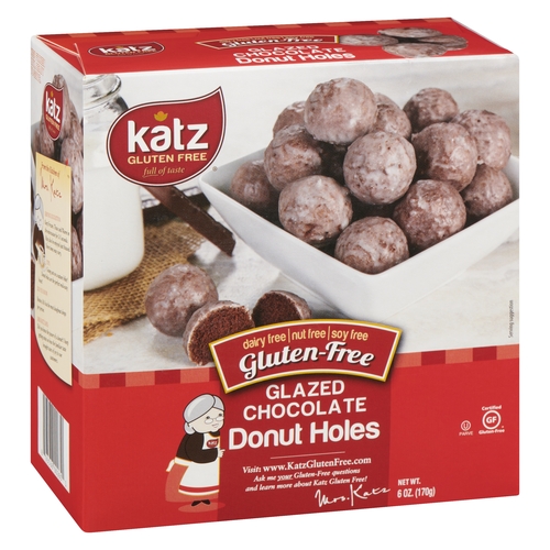 Katz - Gluten-Free Glazed Chocolate Donut Holes 170g, 1 Each