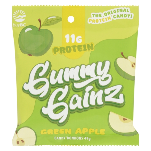 Gummy Gainz - Protein Candy - Green Apple 50g, 1 Each