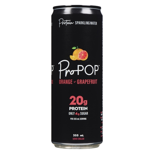 ProPOP Sparkling Water - Orange + Grapefruit 355ml, 1 Each
