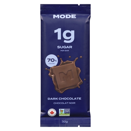 Mode Dark Chocolate 70% Cocoa - 1g Sugar per Bar 32g, 1 Each