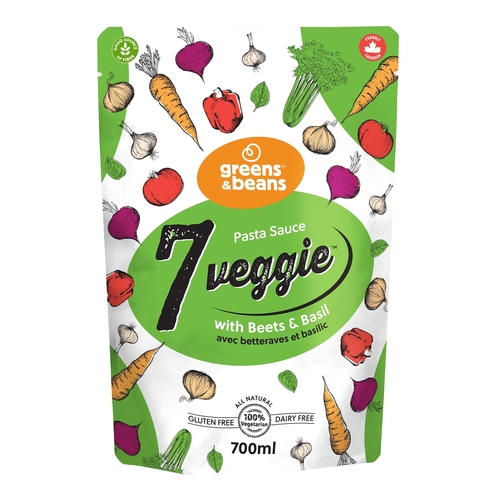 Greens & Beans - 7 Veggie Pasta Sauce with Beets & Basil 700ml, 1 Each